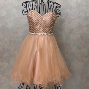 Soft Gold Cocktail Dress - Size 2